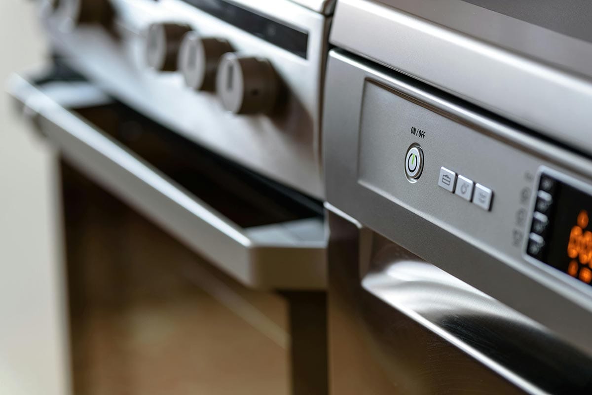 a close up of a stove